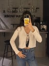 TOZ PEMBE YUMOŞ BAĞLAMALI BLUZ