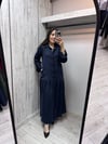 MİSSDALİDA 2264255 DARK NAVY KETEN ELBİSE