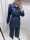 MİSSDALİDA 2266256 DARK NAVY KETEN GÖMLEK
