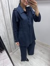 MİSSDALİDA 2266256 DARK NAVY KETEN GÖMLEK
