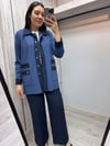 Missdalida 25PF-8205 İndigo Denim Merserize Ceket