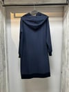 Missdalida 26K - 8015 İndigo Kapüşonlu Astarlı  Ceket