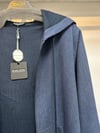 Missdalida 26K - 8015 İndigo Kapüşonlu Astarlı  Ceket