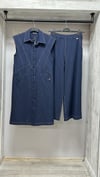 Missdalida 26Y- 1000 NAVY BLUE GÖMLEK YAKA DENİM YELEK
