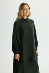 Missdalida 26Y- 3000 KHAKİ NAKIŞ DETAYLI CUPRO GÖMLEK