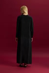 Missdalida 26Y- 4015 BLACK ÖNÜ VE KOLLARI İŞLEMELİ CUPRO ELBİSE