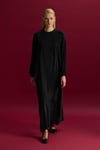 Missdalida 26Y- 4015 BLACK ÖNÜ VE KOLLARI İŞLEMELİ CUPRO ELBİSE