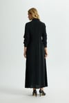 Missdalida 26Y- 4026 BLACK ÖN KISMI BAĞLAMA DETAYLI  CUPRO ELBİSE