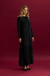 Missdalida 26Y- 4027 BLACK ÖNÜ DANTELLİ CUPRO ELBİSE