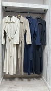 Missdalida 26Y- 4033 EKRU BELİ KUŞAKLI DENİM GÖMLEK ELBİSE 