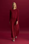Missdalida 26Y- 4038 CHERRY BÜZGÜ DETAYLI TRİKO CUPRO ELBİSE 