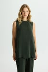 Missdalida 26Y- 6007 KHAKİ KOLSUZ CUPRO TUNİK 
