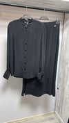 Missdalida 26Y- 6019  BLACK HAKİM YAKA CUPRO TUNİK 