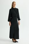 Missdalida 26Y- 6026 BLACK HAKİM YAKA NAKIŞLI CUPRO TUNİK