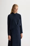 Missdalida 26Y- 6035 DARK NAVY ÖN KISMI HAREKETLİ CUPRO TUNİK