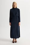 Missdalida 26Y- 6035 DARK NAVY ÖN KISMI HAREKETLİ CUPRO TUNİK
