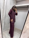 MİSSDALİDA 3263801 OUBERGİNE İPEK GÖMLEK
