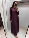 MİSSDALİDA 3264402 OUBERGİNE İPEK ELBİSE