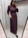 MİSSDALİDA 3264801 OUBERGİNE İPEK ELBİSE