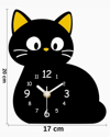Siyah Kedi Figürlü Pleksi Masa Saati  Dekoratif Çocuk Odası ve Ev Dekoru