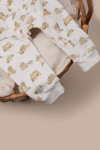 Bebek Çocuk Tulum Uzun Kollu Baskılı Fermuarlı Kız Erkek Pijama Tulum
