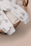 Bebek Çocuk Tulum Uzun Kollu Baskılı Fermuarlı Kız Erkek Pijama Tulum