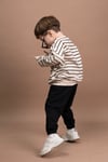 Çocuk Takım Kız Erkek Bebek Çocuk Uzun Kollu Çizgili Mevsimlik Takım
