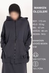 Fermuarlı Oversize Hırka Cepli Kapüşonlu Hırka