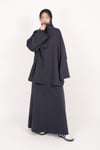 Fermuarlı Takım Oversize Nakışlı Yakalı Tesettür Takım
