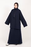 Fermuarlı Takım Oversize Nakışlı Yakalı Tesettür Takım