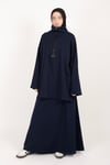 Fermuarlı Takım Oversize Nakışlı Yakalı Tesettür Takım