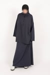 Fermuarlı Takım Oversize Nakışlı Yakalı Tesettür Takım