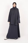 Fermuarlı Takım Oversize Nakışlı Yakalı Tesettür Takım
