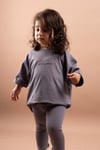 Kız Çocuk Nakışlı Oversize Tişört Tayt Takım %100 Pamuk 1-6 Yaş