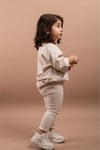 Kız Çocuk Nakışlı Oversize Tişört Tayt Takım %100 Pamuk 1-6 Yaş