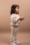 Kız Çocuk Nakışlı Oversize Tişört Tayt Takım %100 Pamuk 1-6 Yaş