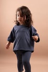 Kız Çocuk Nakışlı Oversize Tişört Tayt Takım %100 Pamuk 1-6 Yaş
