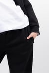 Kız Çocuk Siyah Loose Fit Esofman Altı Cepli Geniş Paça Okul Eşofmanı