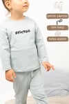 Kız Erkek Çocuk Pijama Takımı Uzun Kollu %100 Pamuklu Pijama Takımı
