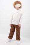 Müslin Gömlekli Takım Pantalonlu 2'li Takım Düğmeli Pamuklu Unisex  Bebek Çocuk Takım