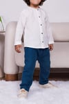 Organik Muslin Takım Kız Erkek Bebek Çocuk Uzun kollu Muslin Takım