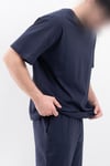 Oversize Geniş Kalıp Bisiklet Yaka Düz Kısa Kollu Tişört Unisex Basic Tişört V00875