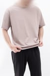 Oversize Geniş Kalıp Bisiklet Yaka Düz Kısa Kollu Tişört Unisex Basic Tişört V00875