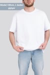 Oversize Geniş Kalıp Bisiklet Yaka Unisex Basic Düz Kısa Kollu Tişört