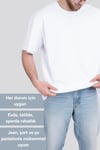 Oversize Geniş Kalıp Bisiklet Yaka Unisex Basic Düz Kısa Kollu Tişört