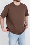 Oversize Geniş Kalıp Bisiklet Yaka Unisex Basic Düz Kısa Kollu Tişört