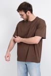 Oversize Geniş Kalıp Bisiklet Yaka Unisex Basic Düz Kısa Kollu Tişört