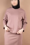 OVERSIZE PAMUKLU UZUN KOL TSHIRT 25542