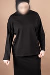 OVERSIZE PAMUKLU UZUN KOL TSHIRT 25542