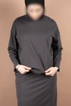OVERSIZE PAMUKLU UZUN KOL TSHIRT 25542